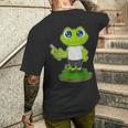 蛙 美容師 はさみ メンズTシャツ バックプリント 彼への贈り物