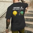 解剖学 皆既日食 2024 サイエンスキッズ メンズTシャツ バックプリント 彼への贈り物