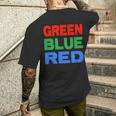 赤青緑色 メンズTシャツ バックプリント 彼への贈り物