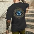邪眼の呪いの保護。 メンズTシャツ バックプリント 彼への贈り物