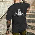 雪の妖精 オコジョの親子 メンズTシャツ バックプリント 彼への贈り物