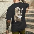 面白いtシャツ ゴールデンレトリバー 犬 ギター イヌ メンズ グッズ かわいい おもしろ 面白い 服 ネタ メンズTシャツ バックプリント 彼への贈り物