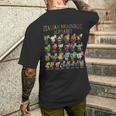 面白いイタリアンブレインロットキャラクターアルファベットミームブレインロット。 メンズTシャツ バックプリント 彼への贈り物