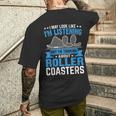 面白いジェットコースター テーマパーク ジェットコースター メンズTシャツ バックプリント 彼への贈り物