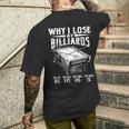 面白いビリヤード スヌーカーで負ける理由 ビリヤード プールプレーヤー メンズTシャツ バックプリント 彼への贈り物