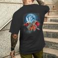 面白いヤドカリシャツ 月に吠えるカニ柄 メンズTシャツ バックプリント 彼への贈り物