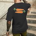 面白い人参デザイン 野菜にんじん メンズTシャツ バックプリント 彼への贈り物