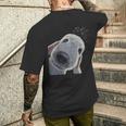 面白い好奇心旺盛な犬のベドリントンテリア メンズTシャツ バックプリント 彼への贈り物