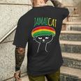 面白い猫 ユーモア ラスタ Jamaicat ジャマイカ 旗 かっこいい 男 猫 メンズTシャツ バックプリント 彼への贈り物