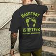 面白い裸足はより良いtシャツアース接地です メンズTシャツ バックプリント 彼への贈り物