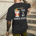 面白い言葉ラーメンどんぶり麺日本食 メンズTシャツ バックプリント 彼への贈り物