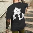 黒猫と白猫 メンズTシャツ バックプリント 彼への贈り物