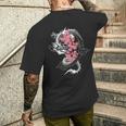 龍 日本の桜文化 長袖tシャツ メンズTシャツ バックプリント 彼への贈り物