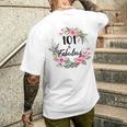 101歳＆ファビュラスフラワーパーティー 101歳の誕生日おめでとう 長袖tシャツ メンズTシャツ バックプリント 彼への贈り物