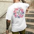 91 Years Loved 91歳の誕生日 フローラルリース ナインティワン メンズTシャツ バックプリント 彼への贈り物