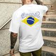 Brazilian Flag Colors National Brazil Brasil メンズTシャツ バックプリント 彼への贈り物