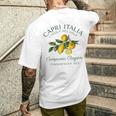 Capri Italia レモン 旅行 カンパニア ティレニア海 イタリア メンズTシャツ バックプリント 彼への贈り物