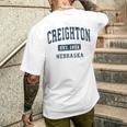 Creighton ネブラスカne ビンテージアスレチックスポーツデザイン メンズTシャツ バックプリント 彼への贈り物