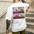 Dj Cat On Decks Cat Dj スクラッチ ターンテーブル カラフル Edm メンズTシャツ バックプリント 彼への贈り物
