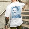 Glitschika s ニコラ・テスライラストtシャツ メンズTシャツ バックプリント 彼への贈り物