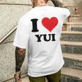 I Heart Yui ファーストネーム I Love パーソナライズ メンズTシャツ バックプリント 彼への贈り物