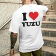 I Heart ゆず ファーストネーム I Love パーソナライズ メンズTシャツ バックプリント 彼への贈り物