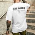 Just Married、ハネムーンバウンドtシャツ、ウェディングギフト メンズTシャツ バックプリント 彼への贈り物