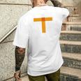 Kenko ひとことシリーズ「バミリ Bamiri Is Here 」［Orange］［背面デザイン］ メンズTシャツ バックプリント 彼への贈り物