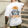 Life Is Better With An Octopus Cephalopoda 蛸 メンズTシャツ バックプリント 彼への贈り物