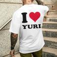 I Love Yuri メンズTシャツ バックプリント 彼への贈り物