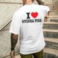 I Love モルモット メンズTシャツ バックプリント 彼への贈り物