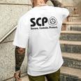 ScpecureContainProtect-Cp Foundation メンズTシャツ バックプリント 彼への贈り物