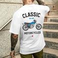 Sr 400 ブルー クラシックバイク モーターサイクリスト オートバイ メンズTシャツ バックプリント 彼への贈り物