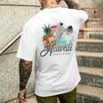 Sunset Beach Hawaii、サーフィンサーフボードレトロ、バックプリント 長袖tシャツ メンズTシャツ バックプリント 彼への贈り物