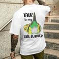 Talk To My Tail 羽 ファニー セキセイバト セキセイインコ メンズTシャツ バックプリント 彼への贈り物
