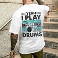 Yeah I Play Drums Drummer Play Drumming メンズTシャツ バックプリント 彼への贈り物