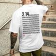 「314 円周率 数学 非合理数」おもしろ 筆文字 服 面白い文字入り メンズTシャツ バックプリント 彼への贈り物
