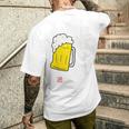 「ビール 酒 ほぼみず 飲み」面白い 筆文字 ユーモア満点 背面に文字入りデザイン おもしろ プリント メンズTシャツ バックプリント 彼への贈り物