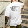 なぜ人種差別主義者、性差別主義者、同性愛嫌悪 メンズTシャツ バックプリント 彼への贈り物