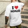 アイハート本庄 日本ラブ 日本土産 メンズTシャツ バックプリント 彼への贈り物