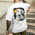 アイリッシュウルフハウンド 犬 モチーフ ペット 青い目 アイリッシュウルフハウンド メンズTシャツ バックプリント 彼への贈り物