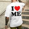 アイ・ラヴ・ミーシャツ I レッド・ハート・ミーアイ・ラヴ・マイセルフ & アイ・ファニー メンズTシャツ バックプリント 彼への贈り物