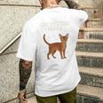 アビシニアン猫ふれあいガイド 面白い猫好き メンズTシャツ バックプリント 彼への贈り物