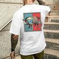 アルマジロ ポートレート ピンク 妖精 クラミフォリダエ 恋人 アルマジロ メンズTシャツ バックプリント 彼への贈り物