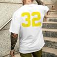 イエローナンバー32 背面 スポーツチーム ジャージ番号 メンズTシャツ バックプリント 彼への贈り物