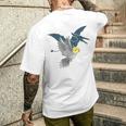オウム 恐竜 オカメインコ テロダクティルシャドウ メンズTシャツ バックプリント 彼への贈り物