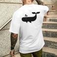 クジラ ブラック レディース メンズ 子供用 メンズTシャツ バックプリント 彼への贈り物