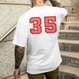 クールなレトロなレタリングジャージバックナンバー35 Thirtyfive メンズTシャツ バックプリント 彼への贈り物