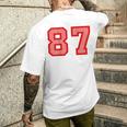 クールなレトロなレタリングジャージバック番号87 Eightyseven メンズTシャツ バックプリント 彼への贈り物