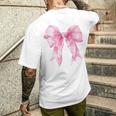 コケット ピンク リボン カワイイ メンズTシャツ バックプリント 彼への贈り物